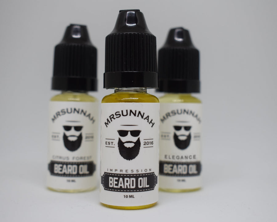 3 Beard Oil Set (10ml) - Mrsunnah Grooming Co 
