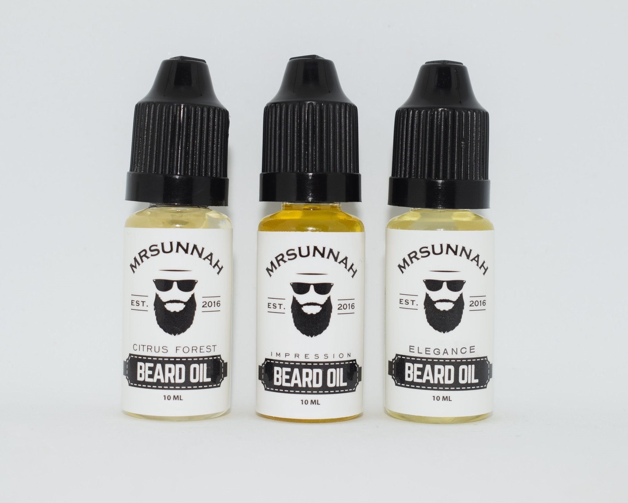 3 Beard Oil Set (10ml) - Mrsunnah Grooming Co 